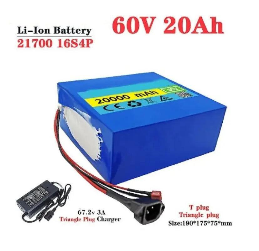 60V20Ah2022 16S4P 21700Lithium Battery Pack 1000W-3000W Electric Bike