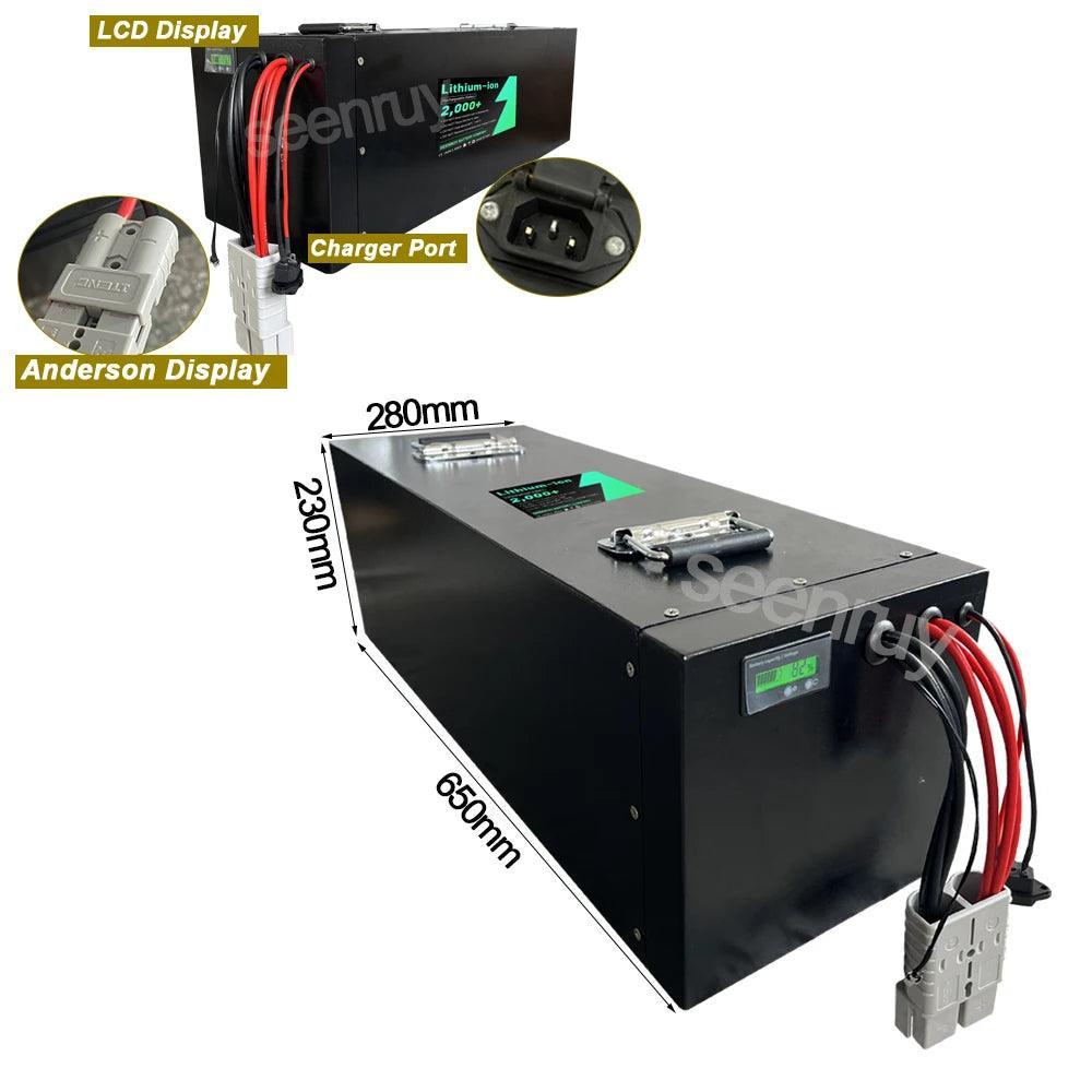 72V 200Ah Li ion With Charger Built-in 100A 220A 340A BMS Lithium