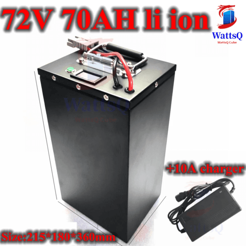lithium ion battery 72v 70Ah li-ion with 100A BMS for 6000w 7200w