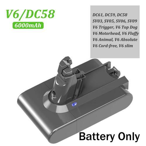 6000mAh for Dyson V6 V7 V8 V10 Rechargeable Bateria SV10 SV11 SV12