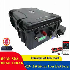 Waterproof Rechargeable 24V 100Ah 120Ah 80Ah 60Ah Lithium Ion Battery