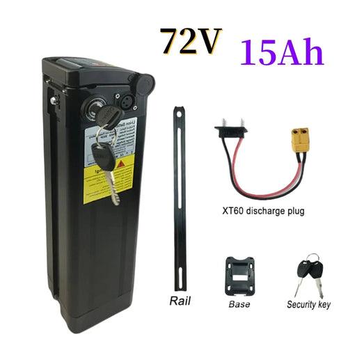 72V 15Ah For Silver Fish Style Electric Bike Battery Lithium With