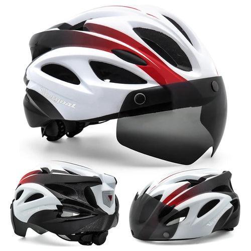 VICTGOAL Bicycle Helmet For Men Taillight Magnetic Goggles UV400 Lens