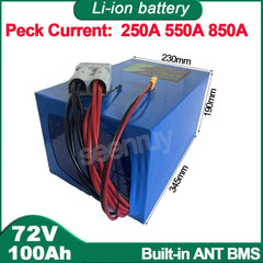 72V 100Ah Li ion With Charger Built-in 100A 220A 340A BMS Lithium