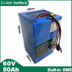 60V 50Ah 150A Li ion With Charger Lithium Polymer Battery Perfect For