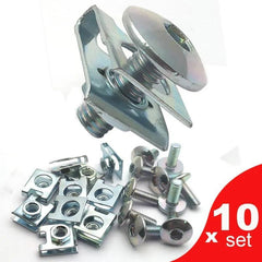 Pack of 10 Set M6 Sliver Motorcycle Scooter ATV Moped Plastic Cover