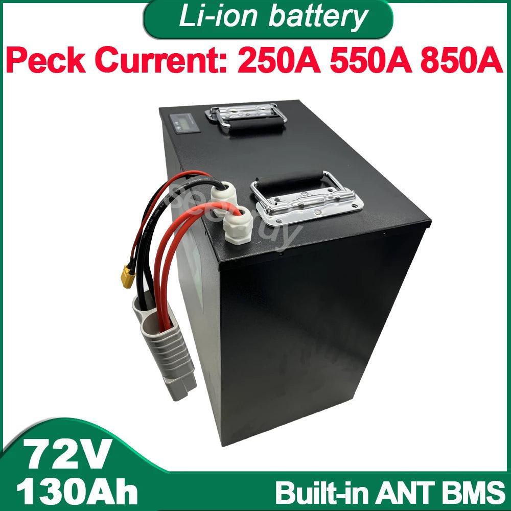 72V 130Ah Li-ion With Charger 340A BMS Lithium Polymer Battery Use For