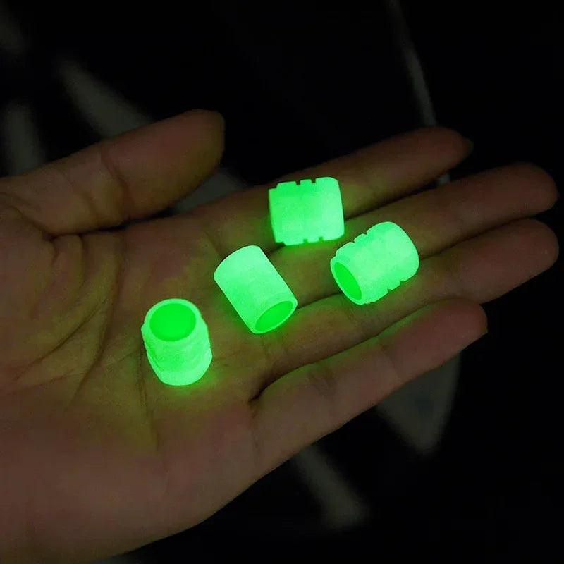 Luminous Night Glowing Motorcycle Wheel Tyre Valve Caps Decors For