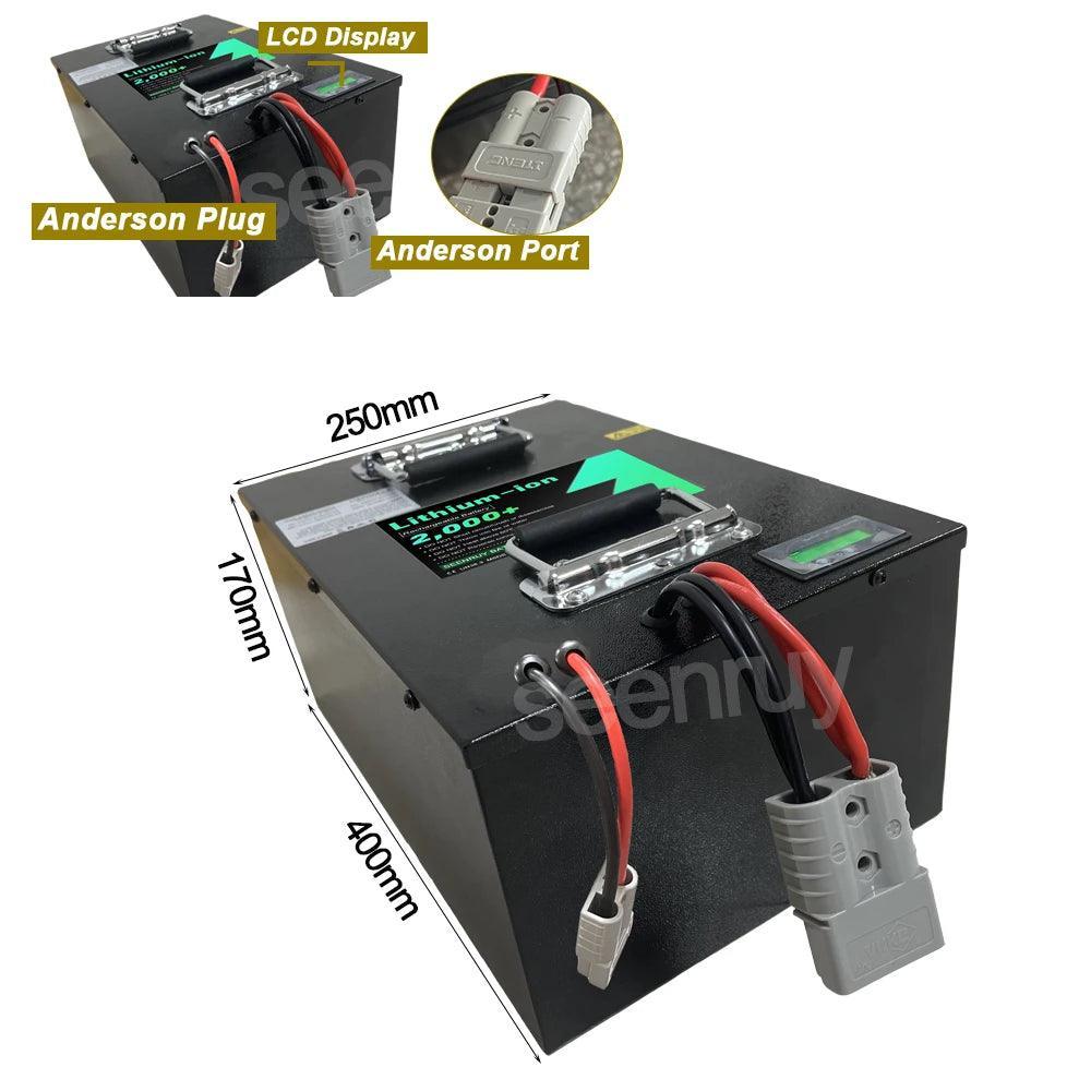 72V 110Ah Li-ion With Charger 100A 220A 340A Lithium Polymer Battery