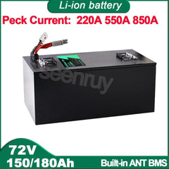 72V 150Ah 180AH Li-ion With Charger 220A 340A Lithium Polymer Battery