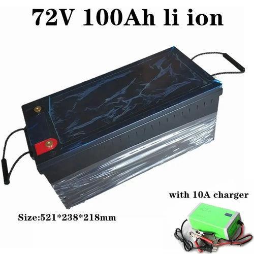 waterproof lithium 72V 100AH li ion battery With BMS for 5000W  8000W