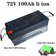waterproof lithium 72V 100AH li ion battery With BMS for 5000W  8000W