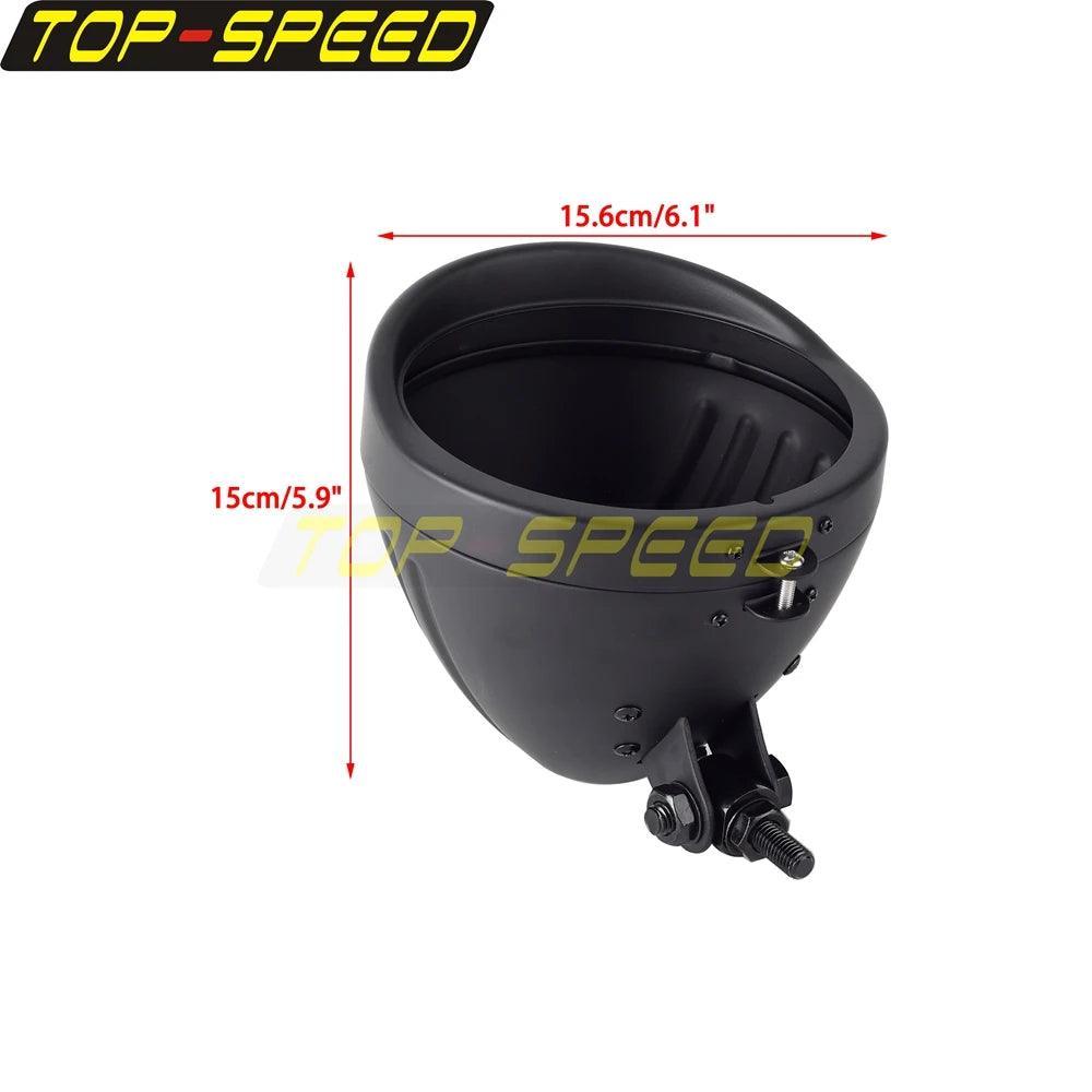 5.75" Universal Motorcycle Headlamp Housing Round Headlight Mount