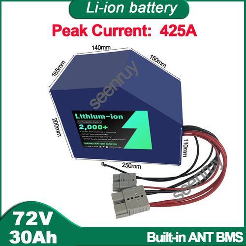 72V 30Ah Li-ion With Charger 170A Lithium Polymer Battery Pack Perfect
