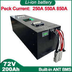 72V 200Ah Li ion With Charger Built-in 100A 220A 340A BMS Lithium