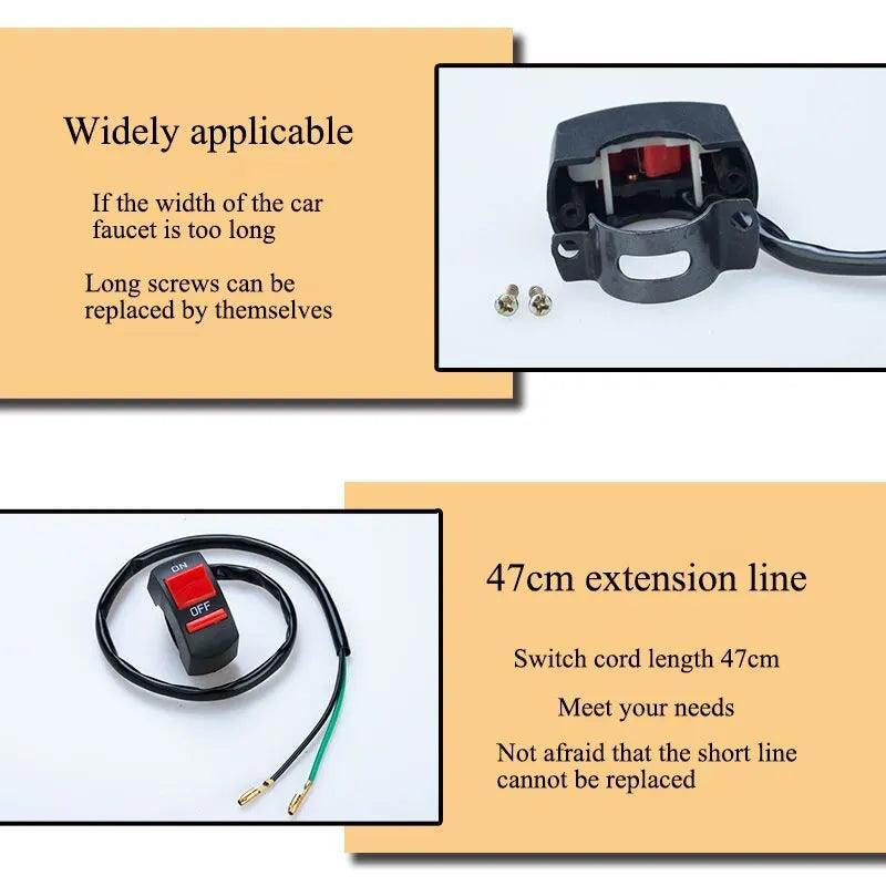 2X Universal Motorcycle Light Switch Connector ON OFF Handlebar