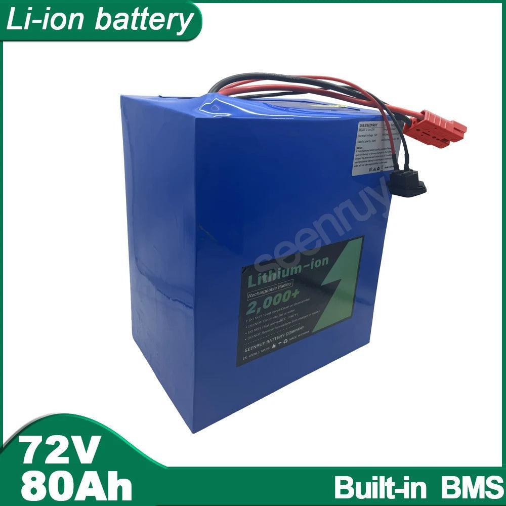 72V 80Ah Li-ion With Charger Lithium Polymer Battery Perfect For 5000W