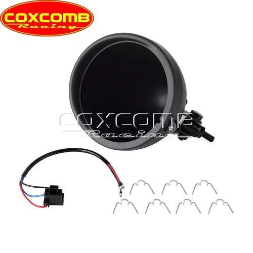 Universal Motorcycle 5.75" Round Headlight Housing Bucket With Visor