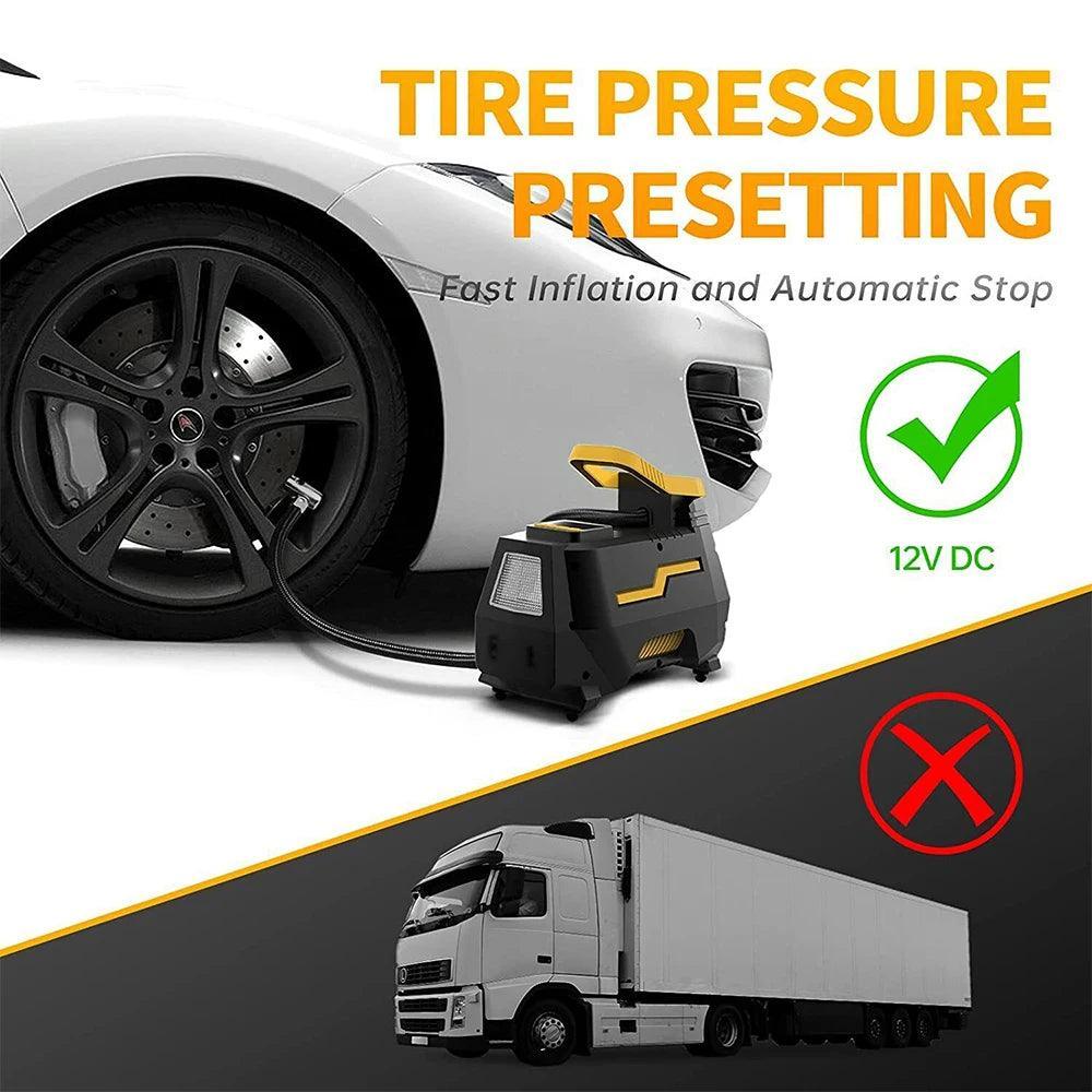 Car Tyre Inflator 110V-220V AC/DC 12V Air Compressor 2-in-1 Dual Power