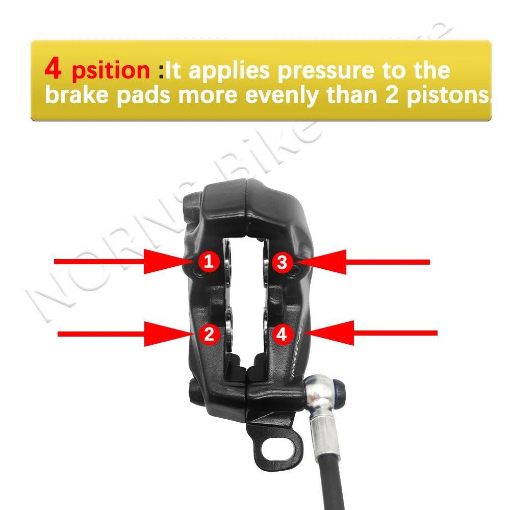 NUTT 4 Piston Y-5 Electric E-Bike Scooter Disc Brake Hydraulic Bicycle