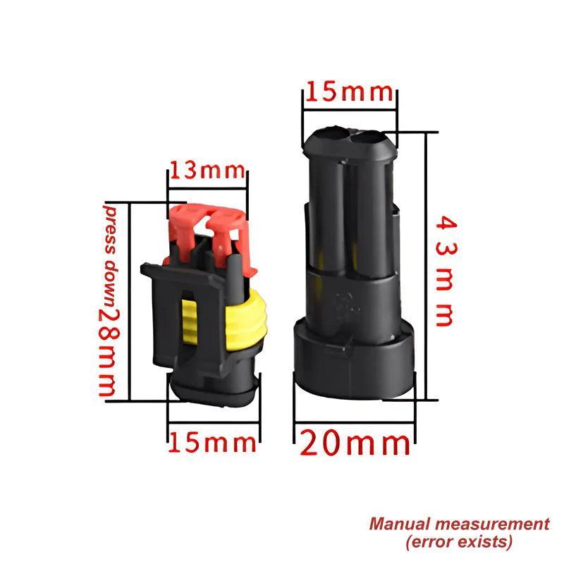 2 Pin Way Plug Waterproof Automotive Car Wire Electrical Connectors