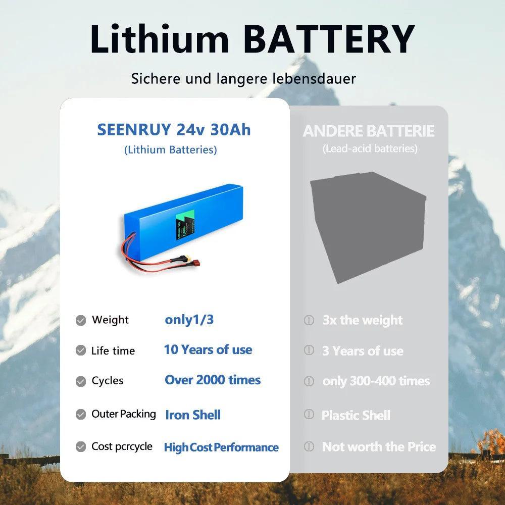 24v 30AH Li-ion Lithium Iron Phosphate Battery Pack Built in BMS