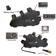 48/52V 20/30Ah Triangle Battery Tes-la L-G Pack for  2000W 1500W 750W