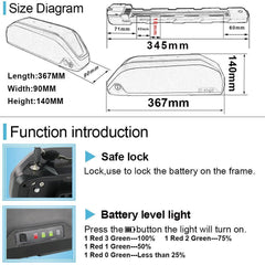 48V 52V Polly DP-9 EBike Battery 36V 21Ah Lithium Ion Batteries 52V