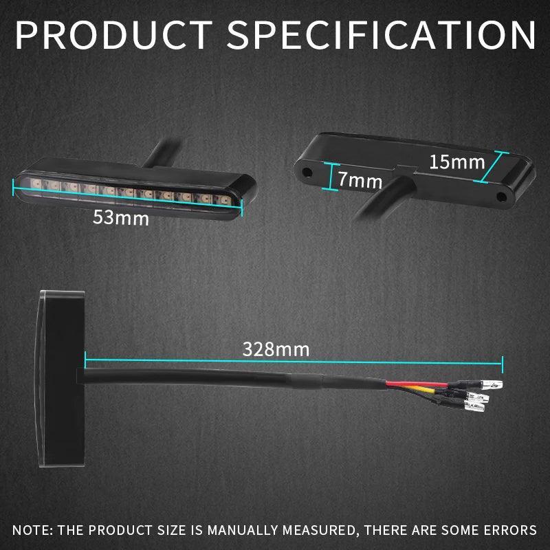 Motorcycle Tail Light LED Motorbike Rear Brake Lamp Stop Brake Light
