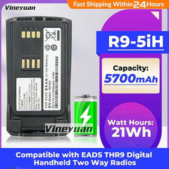 15PCS 3.7V 5700mAh Battery R9-5iH for EADS THR9 Li-ion Battery EADS