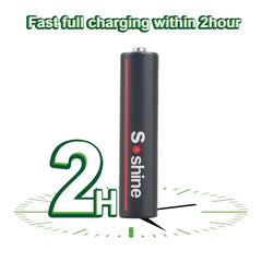 Soshine USB Li-ion AAA Rechargeable Battery Aaa 1.5V 600mWh Lithium