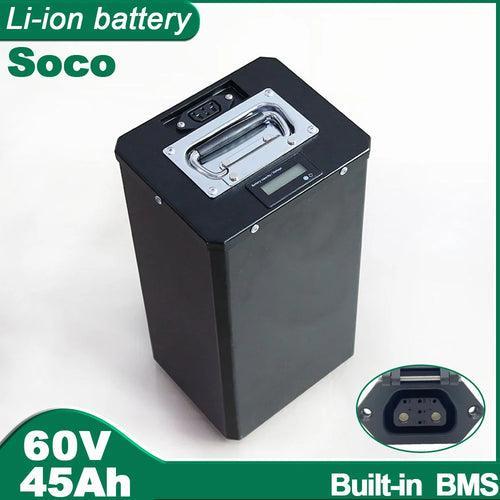 60V 45AH  17S Li-ion With Charger 80A 4000W SOCO Electric Scooter