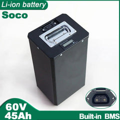 60V 45AH  17S Li-ion With Charger 80A 4000W SOCO Electric Scooter