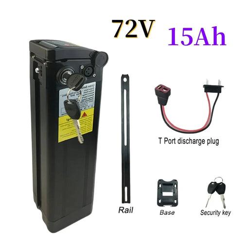 72V 15Ah For Silver Fish Style Electric Bike Battery Lithium With