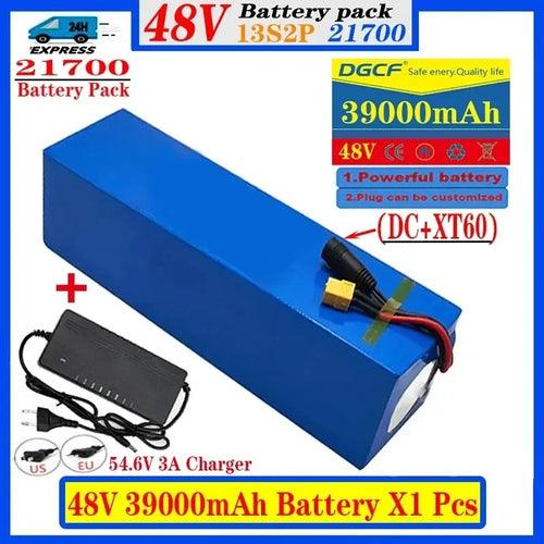 High Capacity 13S2P 48v 39000mAh 21700 Li-ion Battery For Bafang