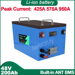 48V 200Ah Li ion With Charger 170A 230A 380A Lithium Polymer Battery