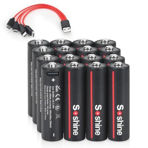 Soshine 1.5V USB 3500mWh Lithium Battery AA Rechargeable Batteries