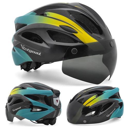 VICTGOAL Bicycle Helmet For Men Taillight Magnetic Goggles UV400 Lens