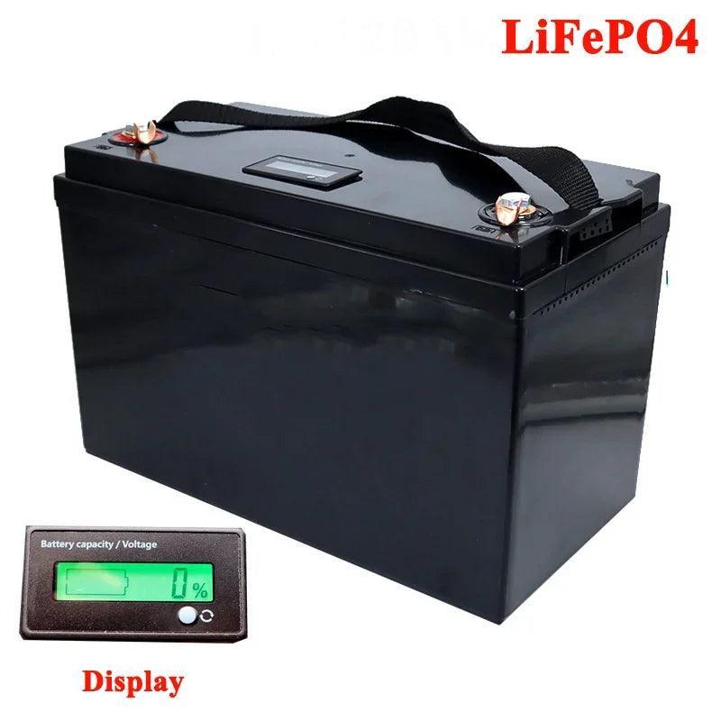 12V150Ah 160Ah LiFePO4 Battery LCD Built-in BMS Solar Power System RV