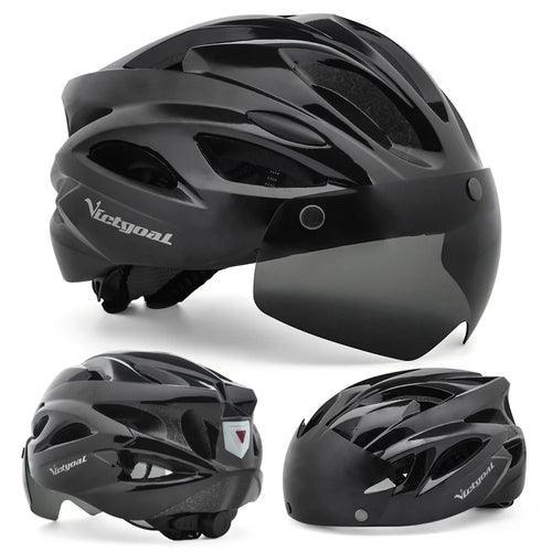 VICTGOAL Bicycle Helmet For Men Taillight Magnetic Goggles UV400 Lens