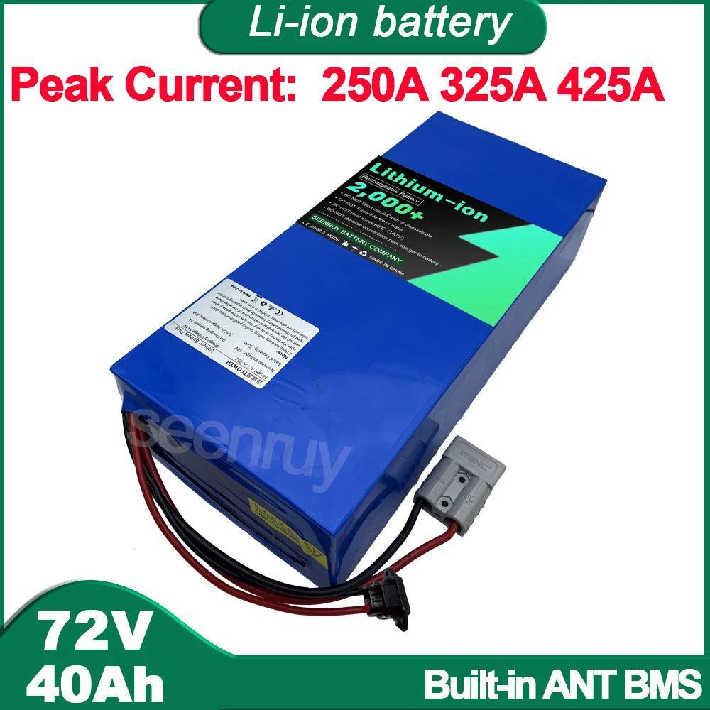 72V 40Ah Li-ion With Charger Lithium Polymer Battery Pack Perfect For