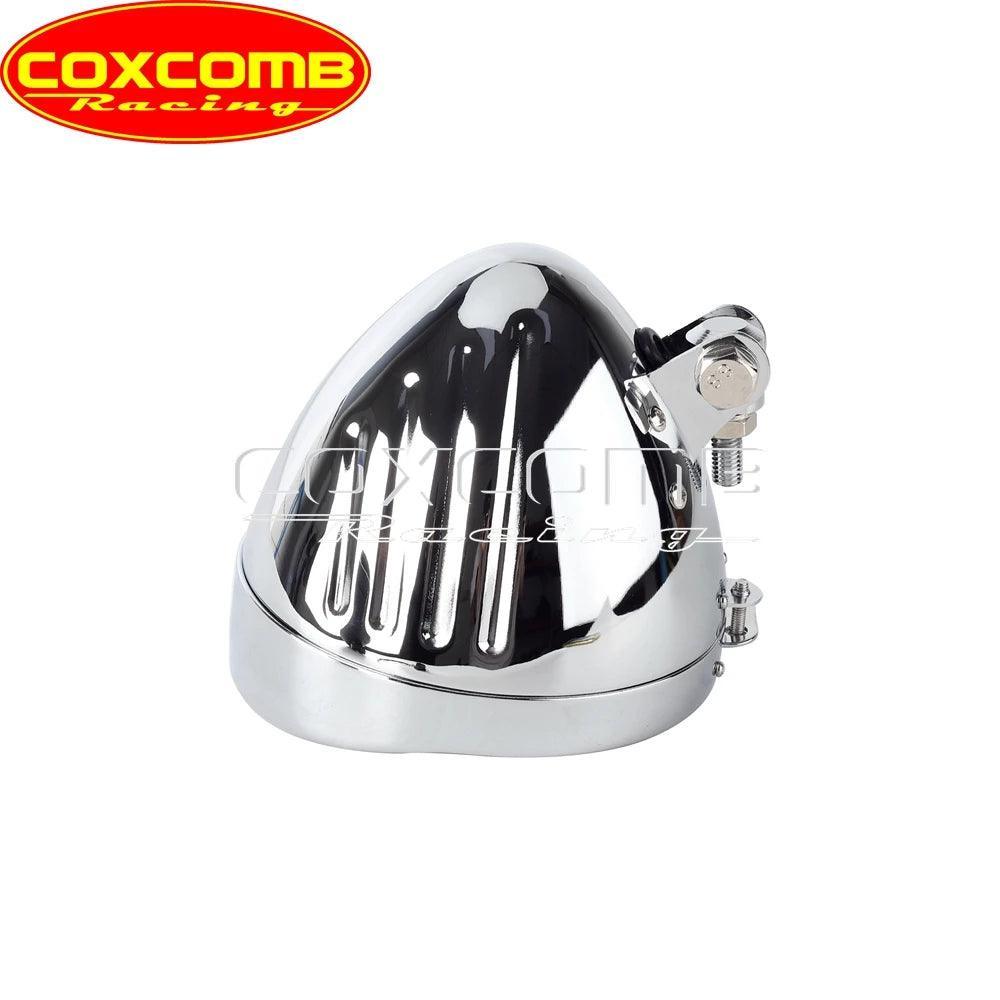 Universal Motorcycle 5.75" Round Headlight Housing Bucket With Visor