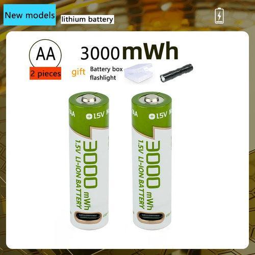 New 1.5V AA battery Rechargeable lithium battery 3000mWh