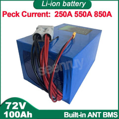 72V 100Ah Li ion With Charger Built-in 100A 220A 340A BMS Lithium
