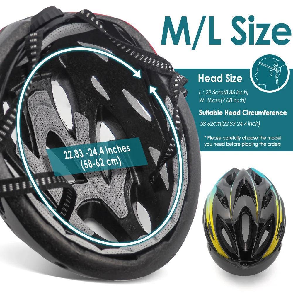 VICTGOAL Bicycle Helmet For Men Taillight Magnetic Goggles UV400 Lens