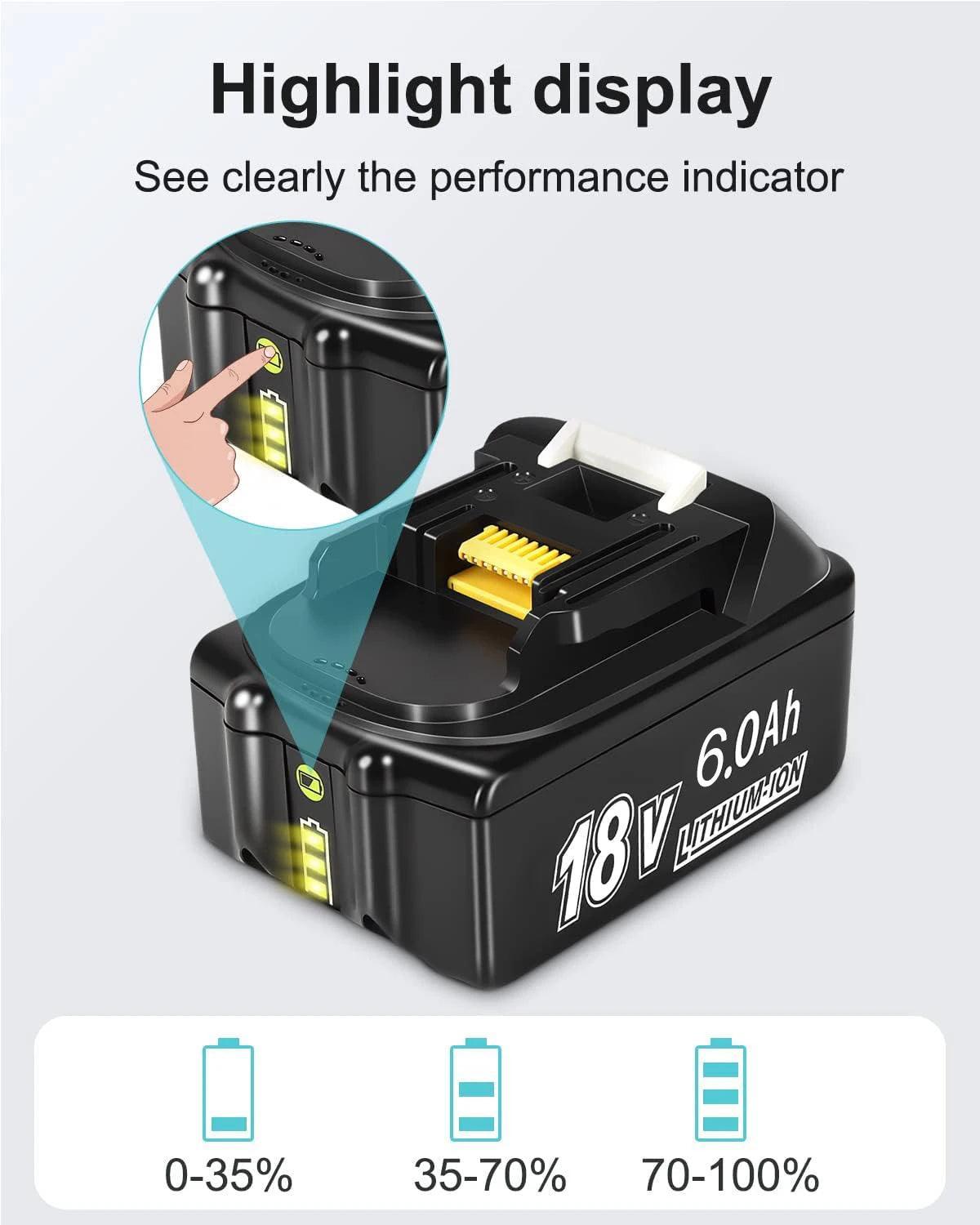 18V 6.0Ah Powerful Replacement For Makita Compatible Makita Battery