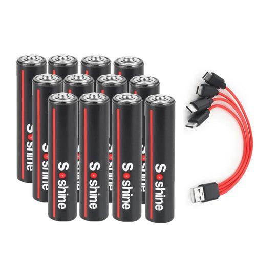 Soshine USB Li-ion AAA Rechargeable Battery Aaa 1.5V 600mWh Lithium