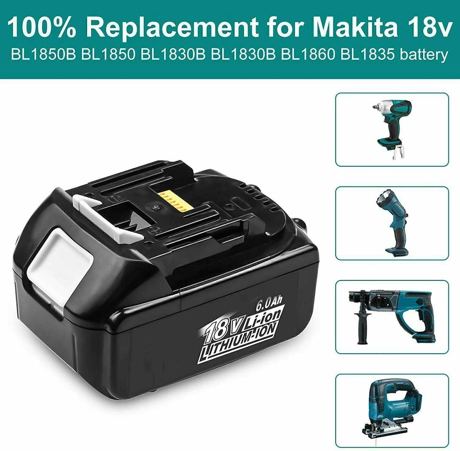 Battery 18v for makita BL1860 BL1850B BL1850 BL1840 BL1830 screwdriver