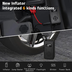 2 in 1 Portable Electric Tire Inflator Pump Power Bank Car Air