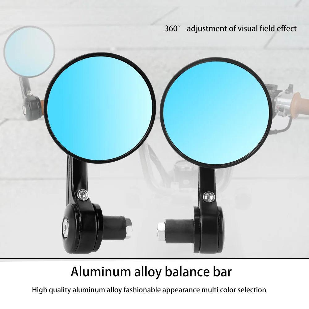 Motorbike Aaccessories 7/8" Round Bar End Rear Mirrors For Cafe Racer